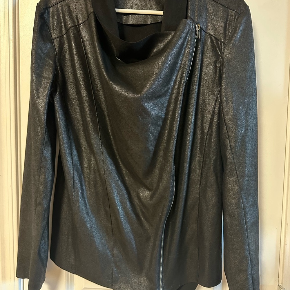 Mote Black faux Leather Jacket - X-Large - Picture 3 of 6